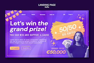 design raffle website, competition website, giveaway website for your business