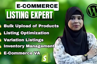 upload bulk products, manage variation listings, inventory as your ecommerce VA