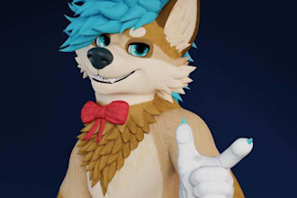create custom 3d furry avatar, vr character, vtuber model and vrc furry nsfw