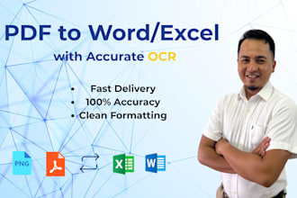 do fast ocr PDF to word or excel conversion