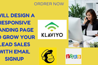 design a responsive landing page to grow your leads sales with email signups