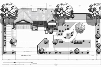 do site plan, plot plan with landscape design for city permit