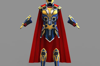 do 3d wearable armor model 3d asset cosplay model 3d mask helmet model for game