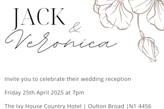 make you a wedding and reception invite
