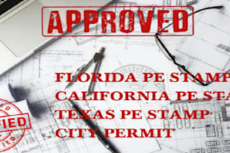provide verified pe stamp for USA for california, mep, texas, florida stamp