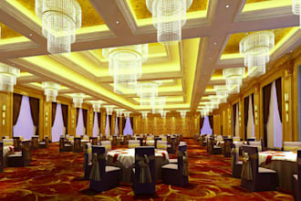 render and decorate 3d wedding event hall,bridal couch,banquet hall,stage design