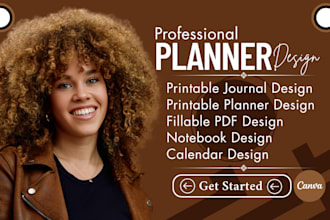 design notebook calendar printable planner fillable pdf printable journal
