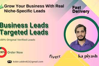 provide verified targeted b2b leads to grow your busines in 10 d0llars