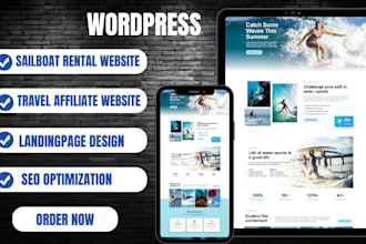 wordpress travel affiliate website sailboat rental website
