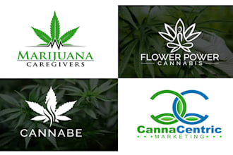 do professional minimalist weed cannabis luxury logo design
