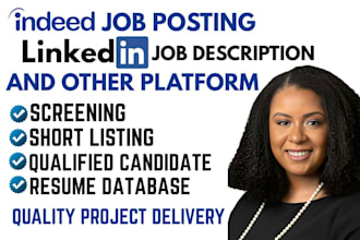 do talent sourcing linkedin, job posting on any job board, write job description