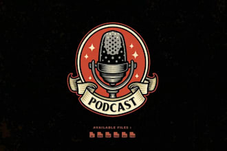 do modern music podcast vintage logo