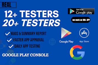 provide 12 real testers 25 real testers for google play store app closed testing