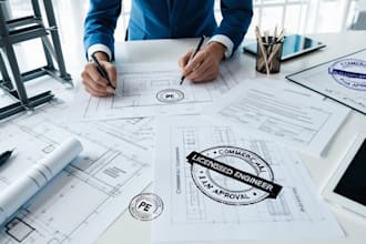 do electrical engineer stamp for industrial, commercial plans ca, tx, ne, ok, la
