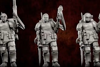 make warhammer 40k,miniature,3d articulated model, action figure for 3d printing