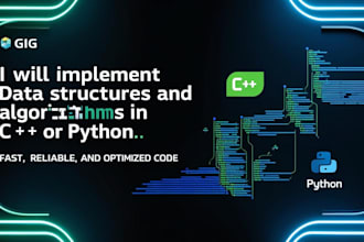 implement data structures and algorithms in c plus  or python