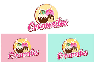 design cupcake, bakery, ice cream and coffee logo