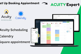 set up acuity scheduling, square, booking appointments, calendly