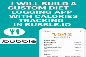 build a custom diet logging app with calories tracking in bubble io