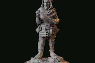 sculpt 2d to 3d,3dfigure,medieval goblin miniature,fantasy character sculpt,trpg