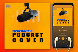 design a podcast cover art and podcast logo