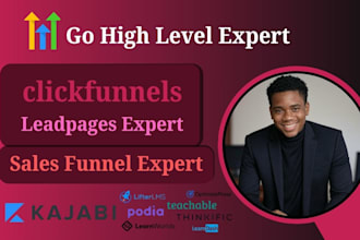 be your ghl expert for gohighlevel sales funnel ghl landing page website webinar