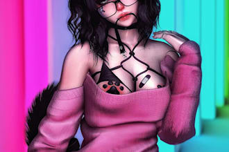 create 3d custom vrchat avatar, vr character, furry avatar, nsfw model fursona