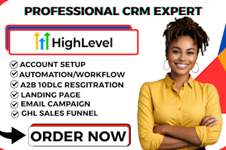 gohighlevel sales funnel landing page workflow crm email automation a2p 10dlc