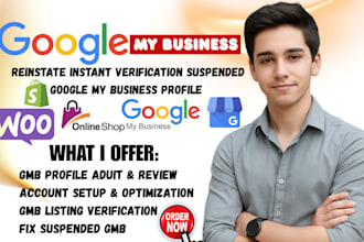 setup, optimize google my business reinstate fix suspended gmb listing profile