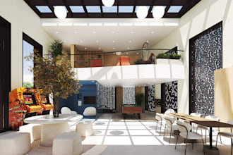do visualization of realistic interior, 3d rendering wayfair furniture decor,cgi