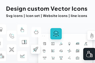 design custom vector icons for website or app