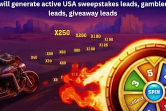 provide active USA sweepstakes  leads, gamblers leads, giveaway leads