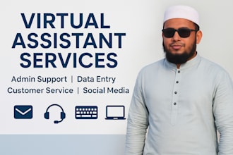 be your virtual assistant for data entry and admin support media management