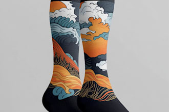 draw sublimation all type of unique socks