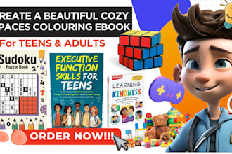 create kid and adult book cover, amazon kdp, kids coloring book, kids worksheet