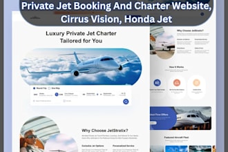 build private jet booking and charter website, cirrus vision, honda jet