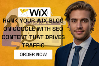 create SEO content strategy for wix website blog that ranks on google first page