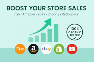 promote your etsy, amazon, ebay, redbubble or shopify store to boost sales