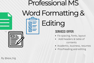 professionally format your word document, CV, or reports