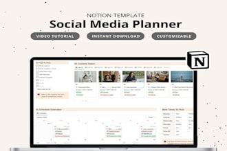 design a content calendar and social media planner in notion