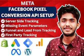 setup or fix meta pixel, facebook pixel, fb conversion api first party tracking