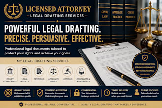 draft court pleadings, motion, lawsuit, complaint, petition, appeals