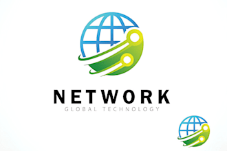 design a modern IT logo for your social network startup