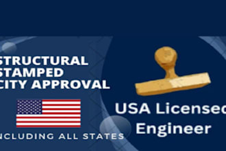 review, correct, and stamp plans for city permit approval in texas, florida USA