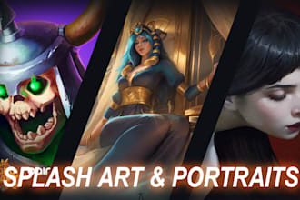 create stylized game icons and splash art
