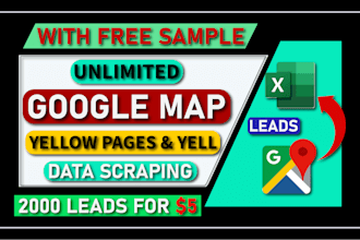 do google map yellow pages and yell data scraping to get business leads