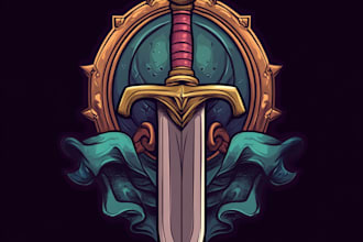 make a fantasy, rpg, sci fi, medieval game logo
