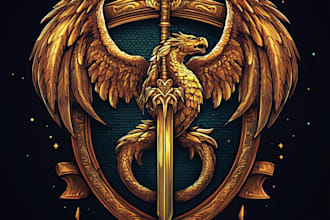 create an animated fantasy, rpg, mmorpg, sci fi game logo