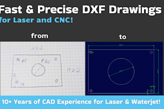 create 2d dxf or dwg drawing ready for cut laser, plasma or waterjet