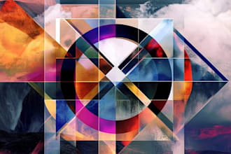 create abstract geometric digital art